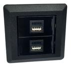 Mini Espelho 2 Tomada Usb Charger Embutir Móveis - Preto