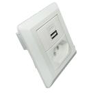 Mini Espelho C/ 1 Tomada 10a 1 USB Charger Embutir P Móveis Branco