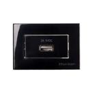 Mini Espelho Tomada USB 2A 5VDC Margirius Para Móveis Preto