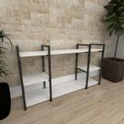 Mini estante industrial para sala aço cor preto prateleiras 30 cm cor branca modelo ind17beps