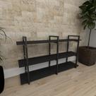 Mini estante industrial para sala aço cor preto prateleiras 30 cm cor preto modelo ind12peps Mini estante industrial para sala aço cor preto prateleiras 30 cm cor preto modelo ind12peps