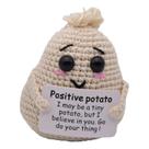 Mini estatueta de batata positiva tricotada qyqkfly 5x3x9 cm