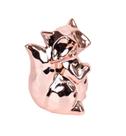 Mini Estatueta Decorativa Raposa Geometrica Metalizada 10cm