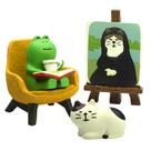 Mini estatueta RAQWI Cute Frog and Cat para decoração de escritório Mini estatueta RAQWI Cute Frog and Cat para decoração de escritório