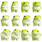 Mini estatuetas de sapo de resina CZFSWT, conjunto de 12 para decoração