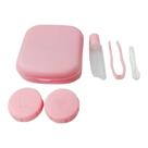 Mini Estojo Porta Lente De Contato Kit Viagem Pinça Ventosa Cor:Rosa