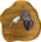 Mini Faca Campeira Inox + Bainha Couro Legítimo Artesanal Churrasco - Cutelaria Haires