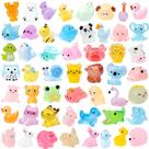 Mini figuras de animais de resina luminosas, 52 estilos para decoração