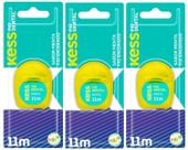 Mini Fio Dental Encerrado Sabor Menta Kess 11m Kit com 3