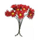 Mini flor tecido 2cm cor vermelho c/100 unidades