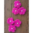Mini Florzinha de Crochê para Aplicação - kit com 6 (2,5 cm)