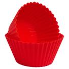 Mini forma de silicone para cupcake redonda 170 ml 12 peças