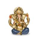 Mini Ganesha Pequena Resina Decoração Azul 4x5cm