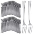 Mini garfos de aperitivo de plástico Yinkin 300 unidades 11,5 cm prateados