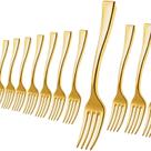 Mini garfos de plástico Hushee, 300 unidades, 9,8 cm, descartáveis, cor dourada Mini garfos de plástico Hushee, 300 unidades, 9,8 cm, descartáveis, cor dourada