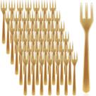 Mini Garfos de Plástico Skylety (500 Unidades) - 9,5 x 1,5 cm (Dourado)
