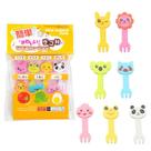Mini garfos palitos infantis p/lanche ANIMAIS COLORIDOS -7pç