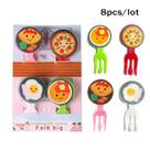 Mini garfos palitos infantis petiscos lanches Lancheiras PIZZA 08pçs