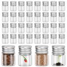 Mini garrafas de vidro Tessco de 5 ml com tampas de rosca, 100 unidades de prata