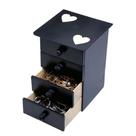 Mini Gaveteiro Com 4 Gavetas Coração Multiuso Preto