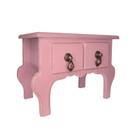 Mini Gaveteiro de Mesa 2 Gavetas Rosa Retrô MDF - 01 Unidade - Rizzo