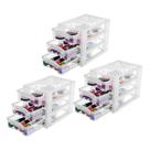 Mini Gaveteiro Médio Organizar 3 Gavetas Cristal Kit 3