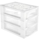 Mini Gaveteiro Para Organizar Transparente 3 Gavetas Maquiagens Jóias Escritório Ordene
