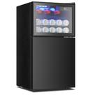Mini geladeira EUHOMY de duas portas com freezer e adega climatizada