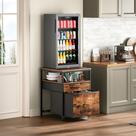 Mini geladeira Stand Herture Rustic Brown HB01BXN com 3 unidades de armazenamento