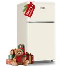 Mini geladeira WANAI Refrigerador de porta dupla com freezer de 3,2 pés cúbicos
