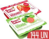 Mini Geleia Bom Sabor Morango/Goiaba Blister Sache Potinho 15g - 144und