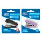 Mini Grampeador G101 com Extrator 12 Folhas Preto e Lilás - Tilibra