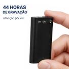 Mini Gravador de Voz Digital 8GB Portátil USB Até 44h Gravação ativação de voz redução de ruído, gravação MP3 Player