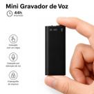 Mini Gravador de Voz Digital 8GB Portátil USB Até 44h Gravação ativação de voz redução de ruído, gravação MP3 Player
