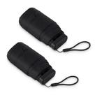 Mini guarda-chuva LEAGERA Compact impermeável para mulheres, preto, pacote com 2