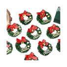 Mini Guirlandas De Natal Com Laço Vermelho E Sino Dourado, Pacote Com 10, Ornamentos De Árvore De
