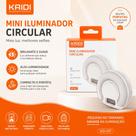 Mini Iluminador Circular Luz Selfie 9 Níveis 3 Cores Recarregável Clipe para Celular Kaidi KD-D7