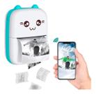 Mini impressora térmica recarregável Bluetooth portátil, cor do bilhete, azul claro
