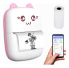 Mini impressora térmica sem fio portátil recarregável cor rosa