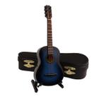 Mini instrumento musical azul de madeira modelo de guitarra clássica