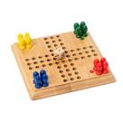 Mini jogo de tabuleiro Ludo de madeira para 4 jogadores, tamanho compacto