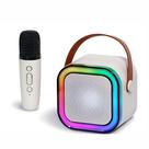 Mini Karaokê Bluetooth 1 Microfones Led Portátil Festa Usb