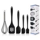 MINI Kit 5 pcs Utensílios Silicone Cozinha Conjunto 5 Peças - Espátulas e Batedor