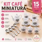 Mini Kit Café Miniatura 15 Peças Brinquedo Colecionável Xícaras Mini Decoração Casinha Boneca Infant