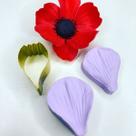 Mini Kit Cortador e Molde Frisador Flor Papoula Para Bolo