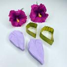 Mini Kit Cortador E Molde Silicone Frisador Flor Hibisco