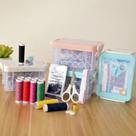 Mini Kit De Costura Reparo Maletinha Estojo Colorido Tesoura Linhas Viagem