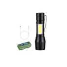 Mini Lanterna De Alumínio Com Zoom Ajustável Luz Lateral COB Potente