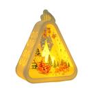 Mini Lanterna LED Triangular Papai Noel Boneco De Neve Decoração De Mesa Para Festas De Natal