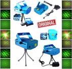 Mini Laser Projetor Holográfico Luzes Efeitos 3D Strobo Festas Balada Natal Canhão de Luz Iluminação Original Bivolt
